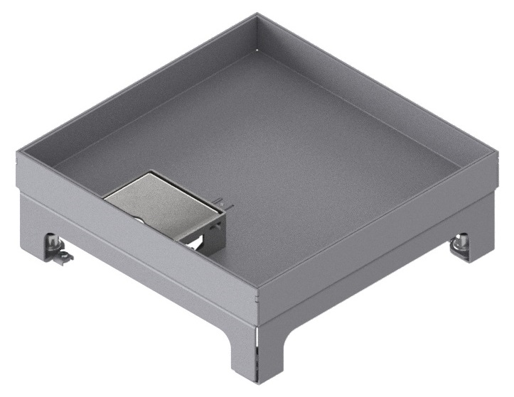 Produktbild UBD 217 251  -  Unterflur-Bodendose UBD 210 small inkl. Deckel mit Kante, geschlossen, 25mm Vertiefung und 1 Schnurauslass